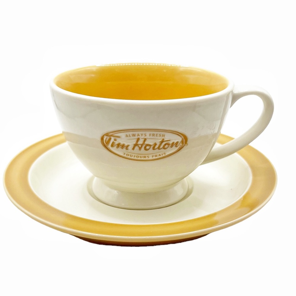 Tim Hortons Yellow & Cream Cup & Saucer